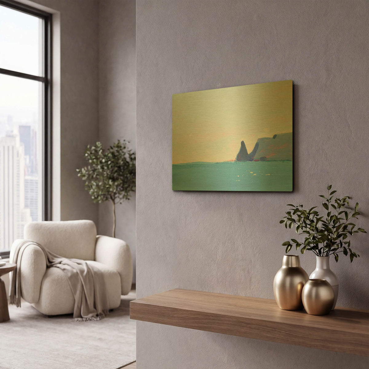 'Fiolent' By Igor Nekraha Gold Metal Wall Art