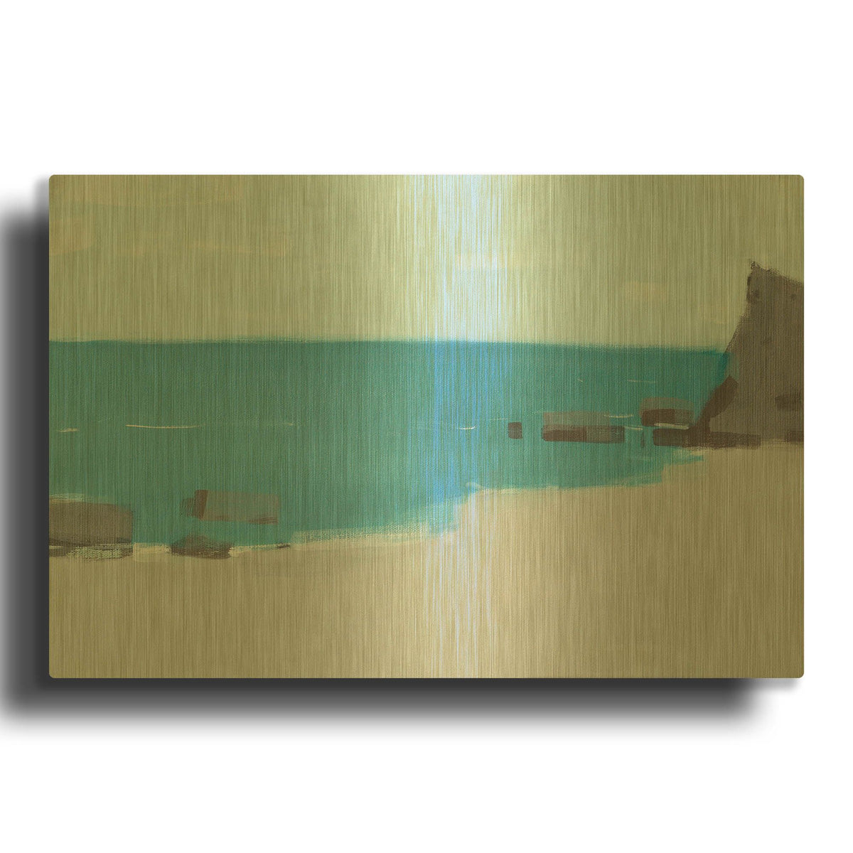 'Black Sea Shore' By Igor Nekraha Gold Metal Wall Art