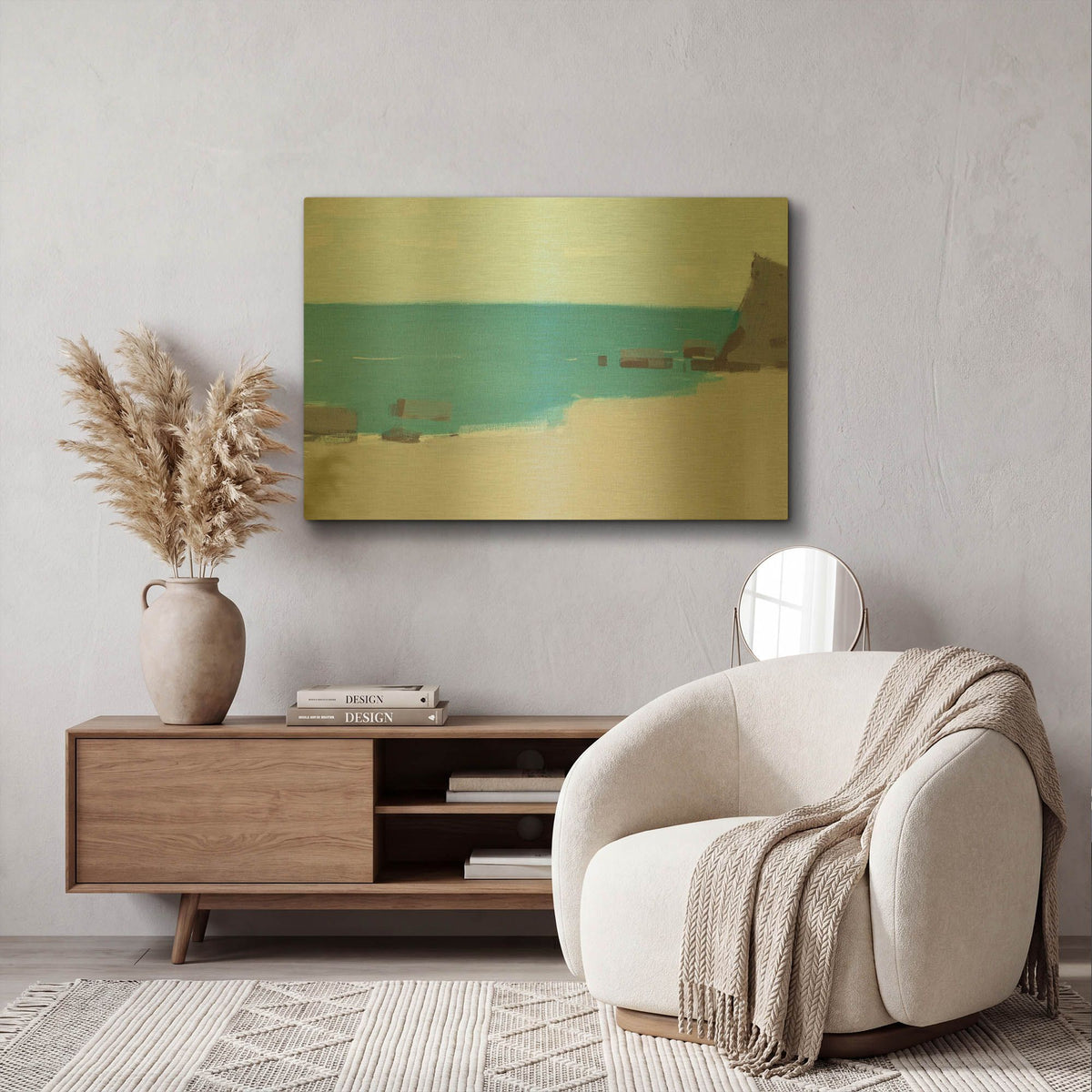 'Black Sea Shore' By Igor Nekraha Gold Metal Wall Art