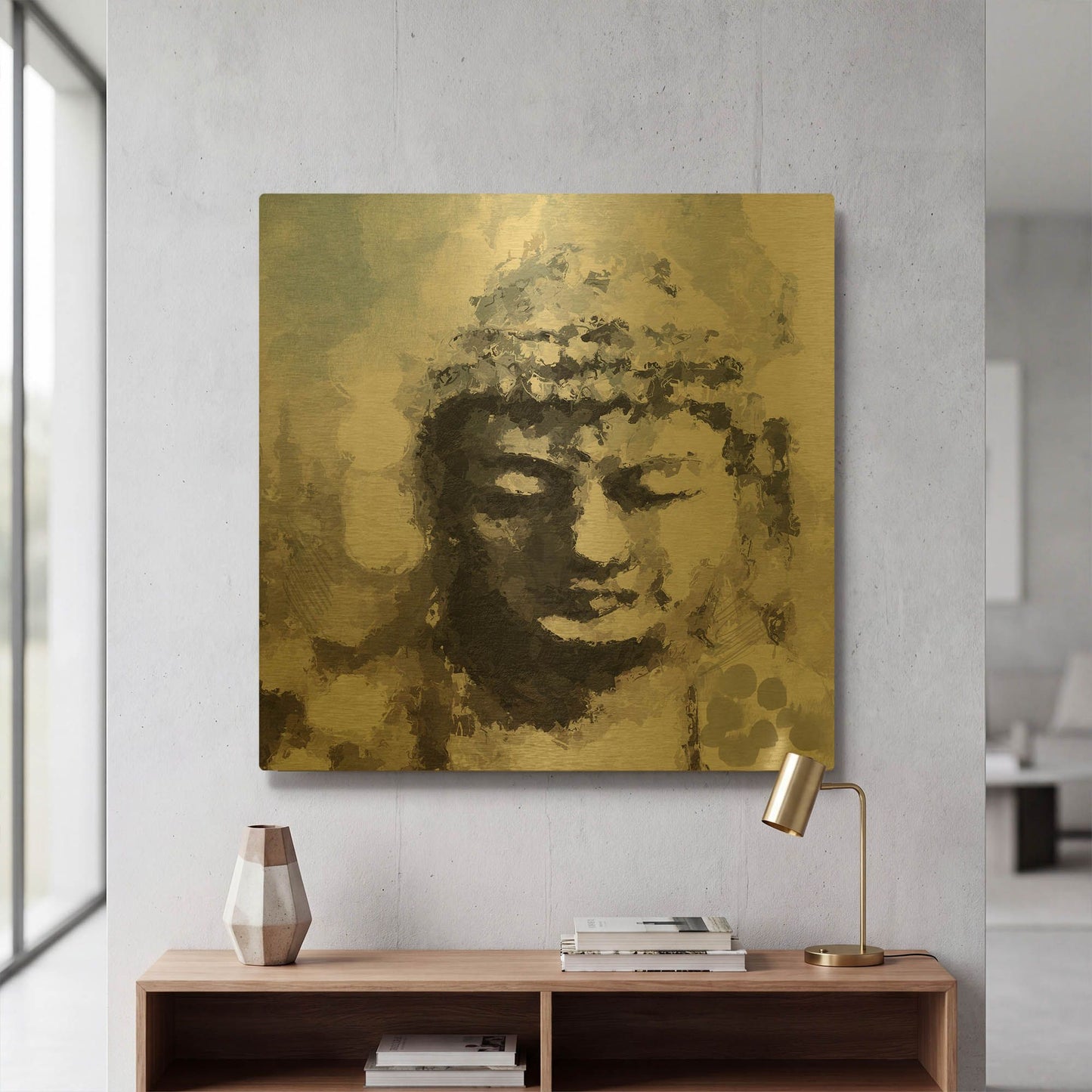 'LW3002' By Linda Woods Gold Metal Wall Art