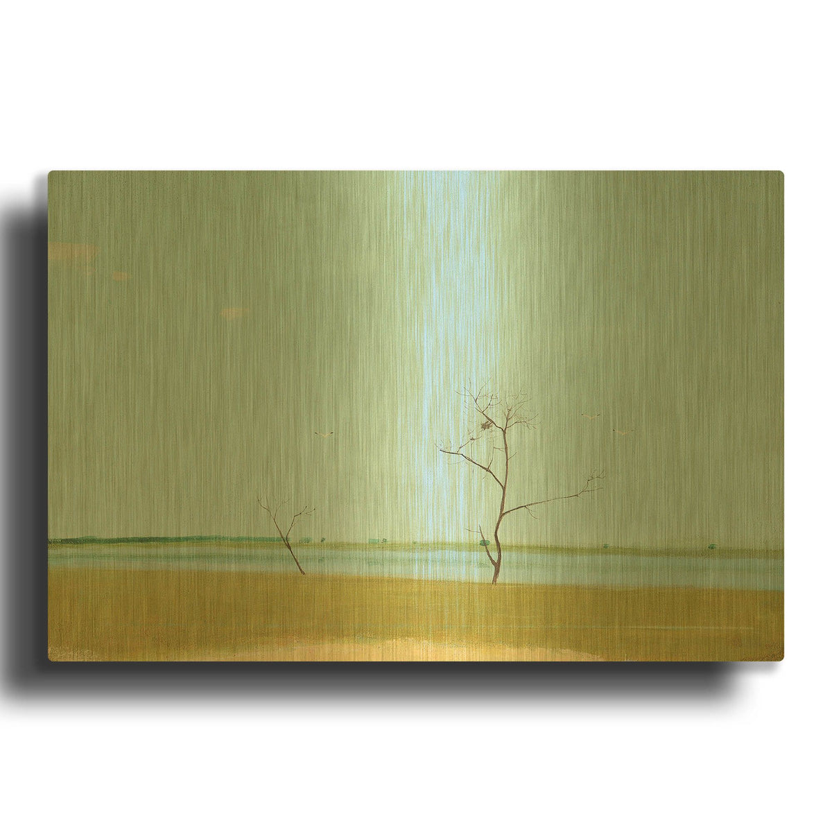 'On The Lake September' By Igor Nekraha Gold Metal Wall Art