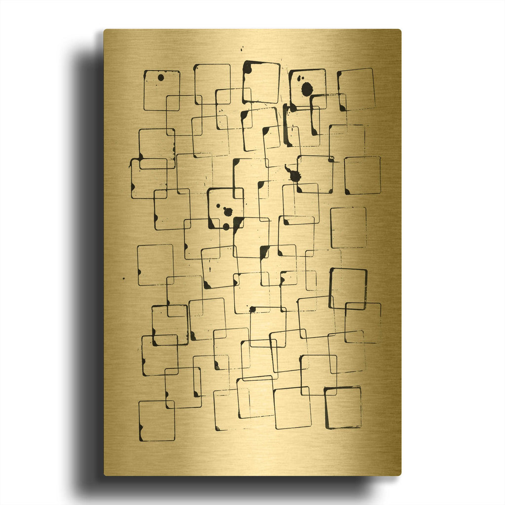 'Building Blocks' By Ilana Greenberg Gold Metal Wall Art