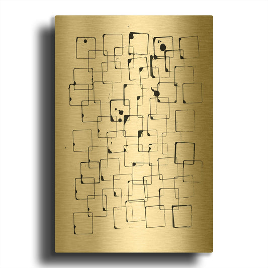 'Building Blocks' By Ilana Greenberg Gold Metal Wall Art