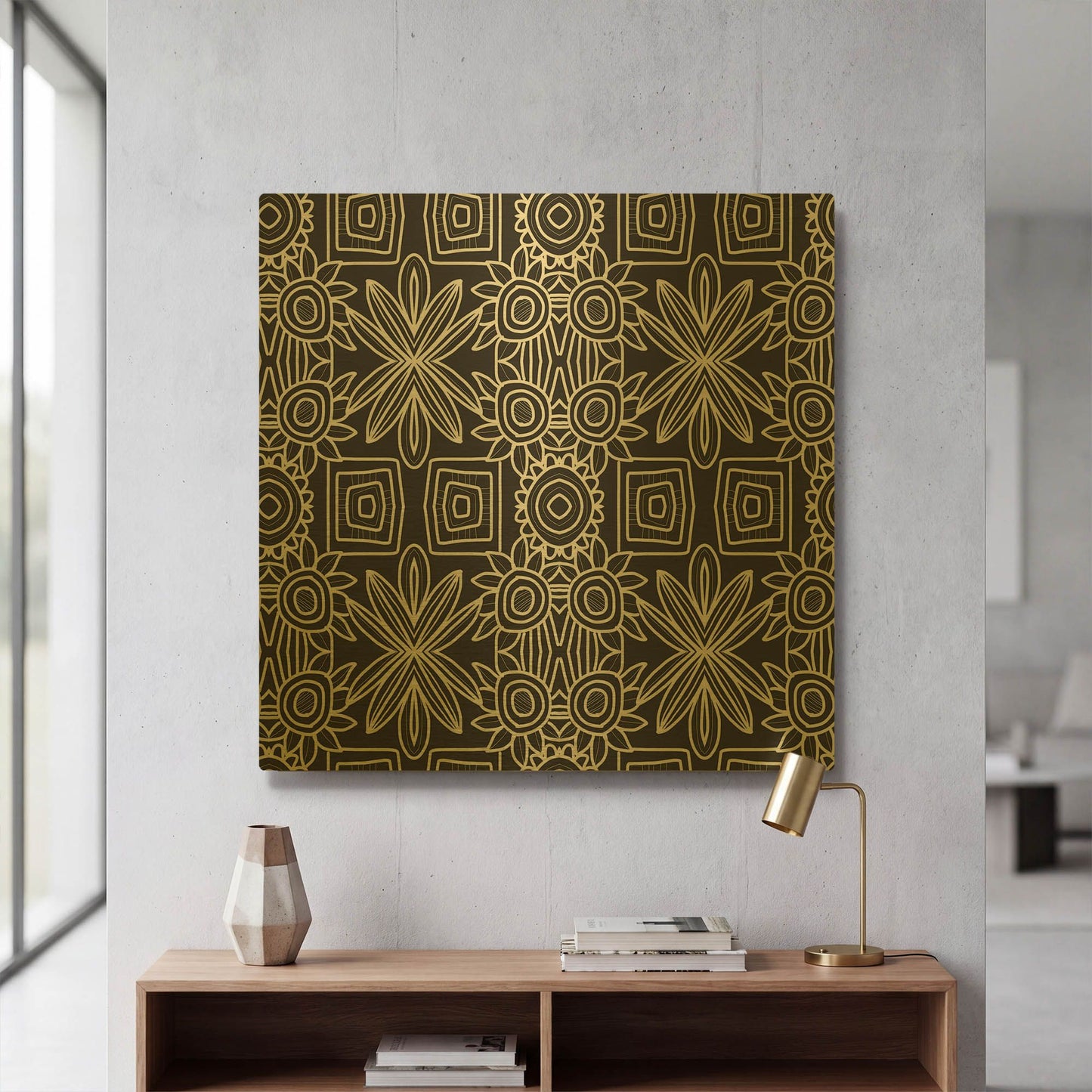 'LW3149' By Linda Woods Gold Metal Wall Art