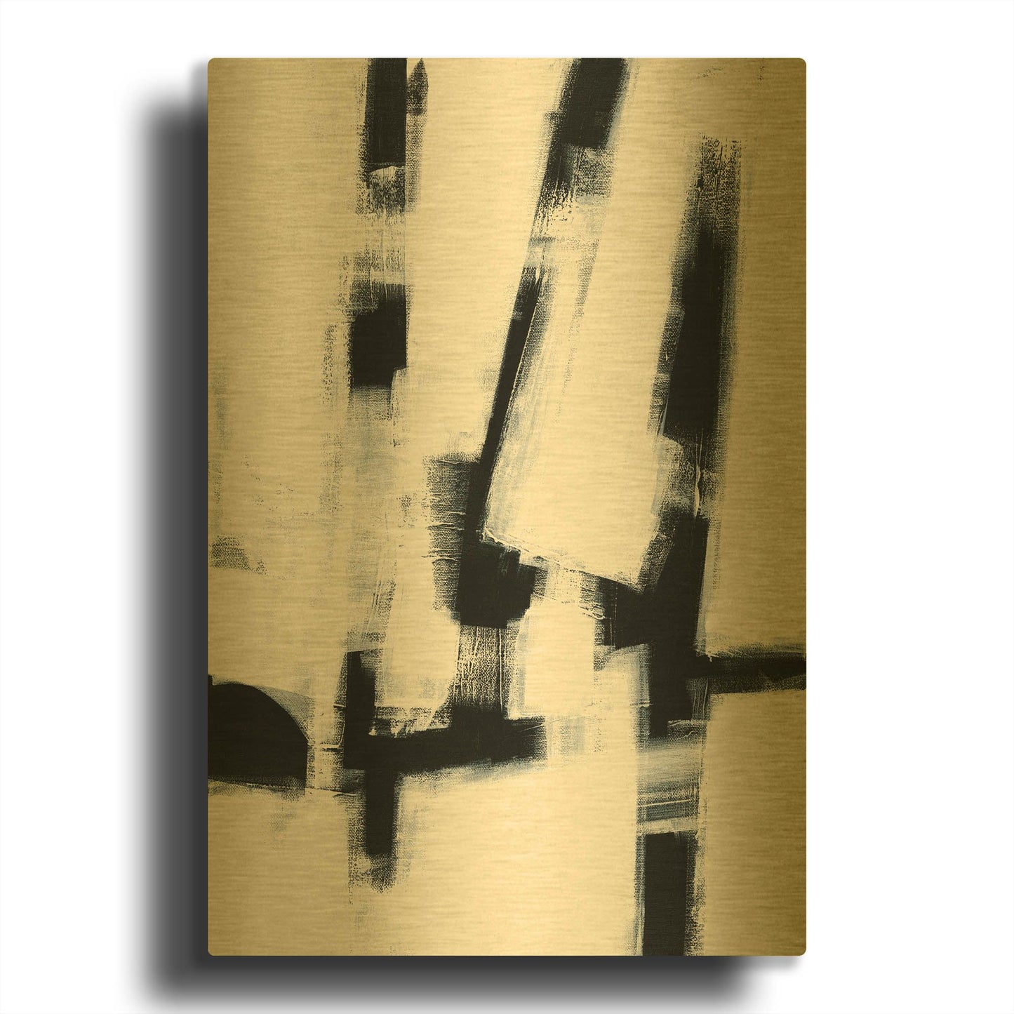 'In The Shadows' By Ilana Greenberg Gold Metal Wall Art