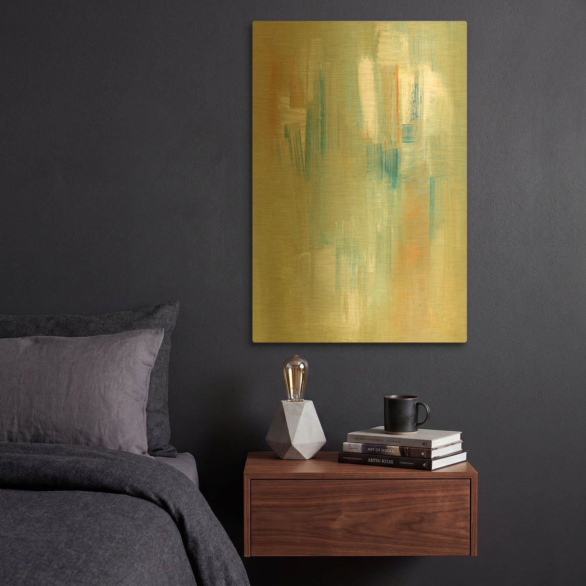 'Swept Away' By Ilana Greenberg Gold Metal Wall Art