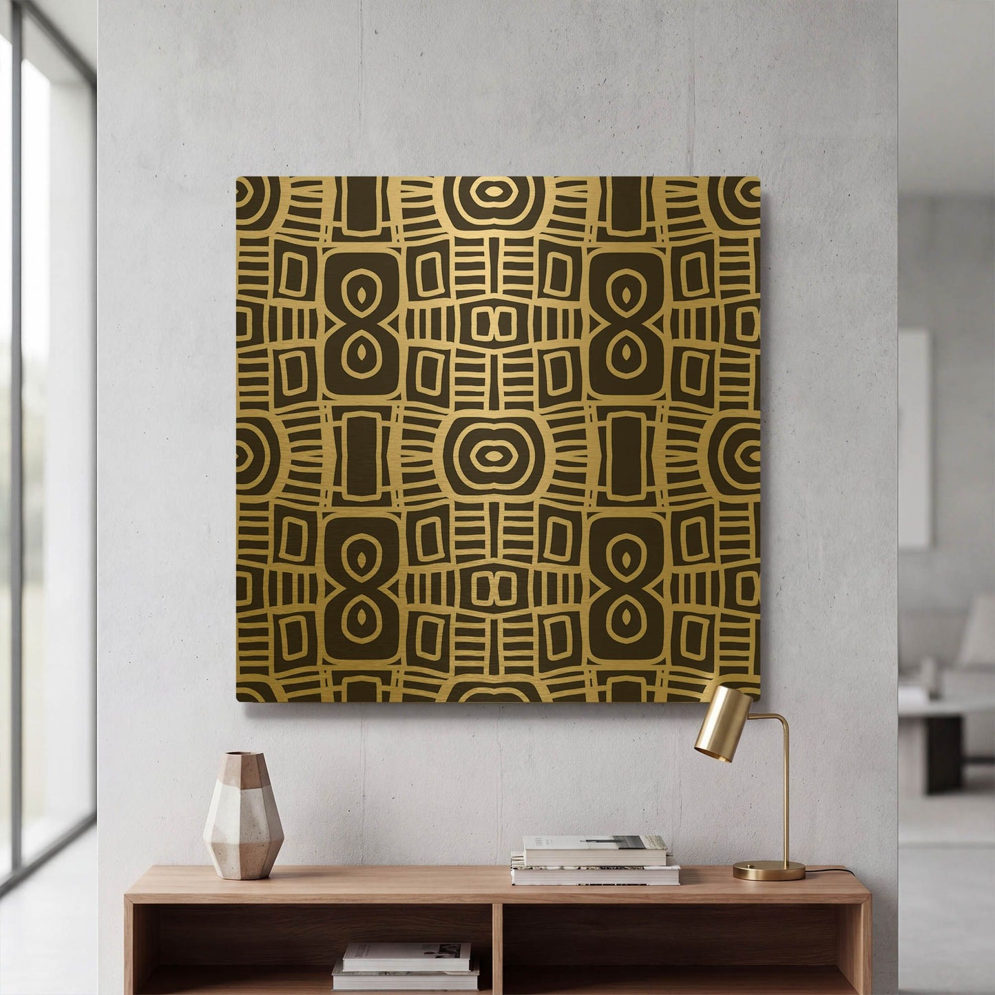 'LW3150' By Linda Woods Gold Metal Wall Art