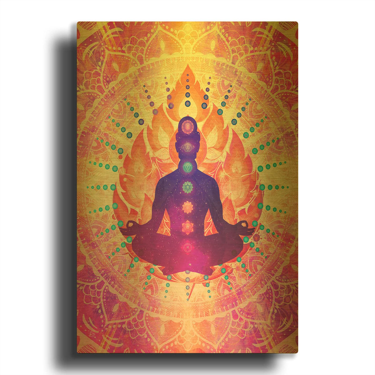 'Sunrise Meditation' By Cameron Gray Gold Metal Wall Art