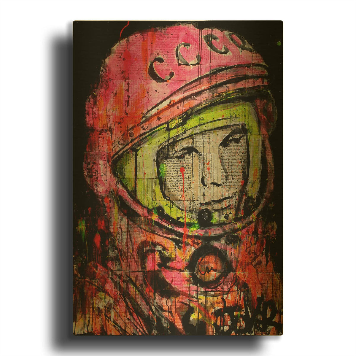 'Neon Starman' By Loui Jover Gold Metal Wall Art
