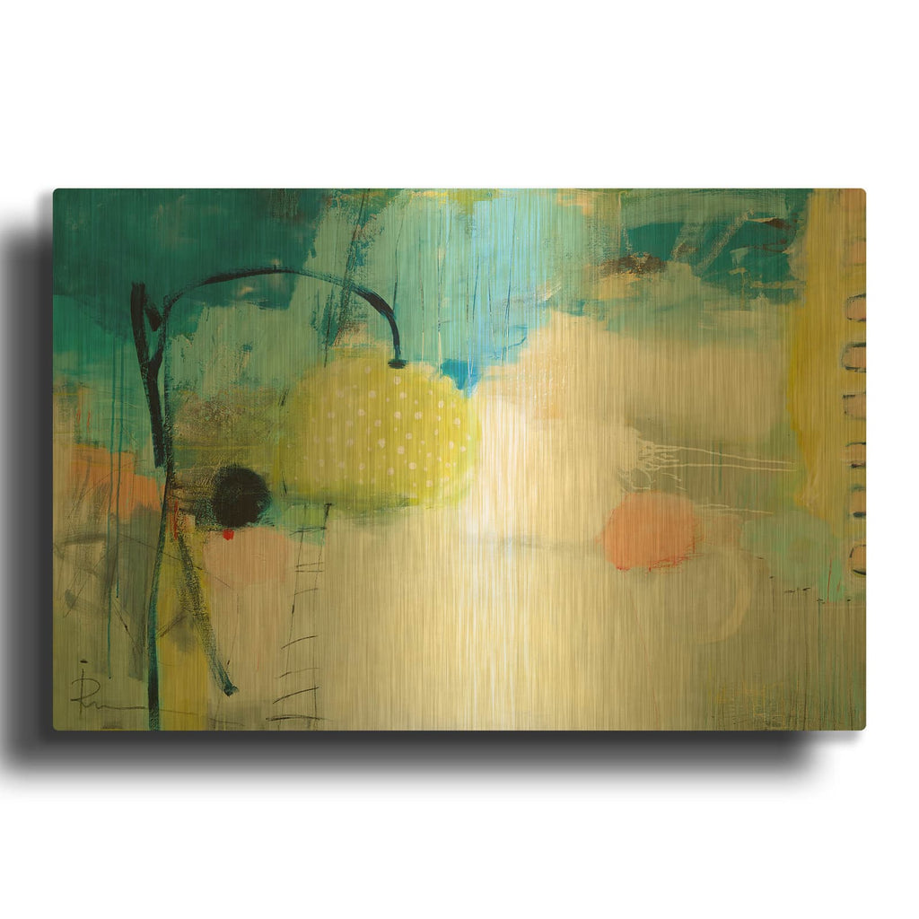 'Green Summer' By Ira Ivanova Gold Metal Wall Art