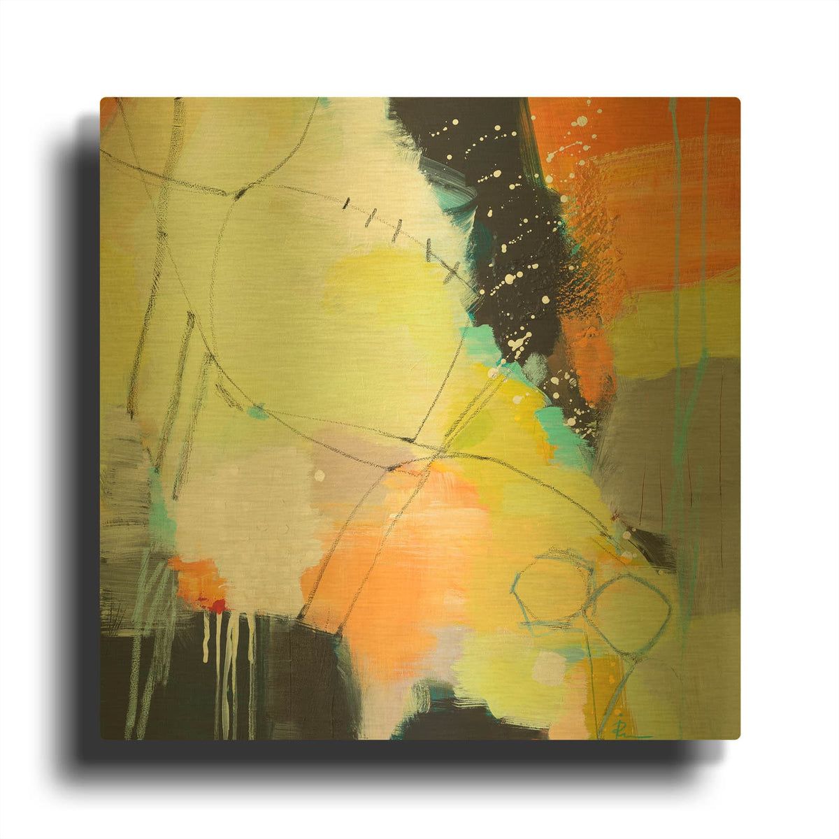 'Inspire 2' By Ira Ivanova Gold Metal Wall Art