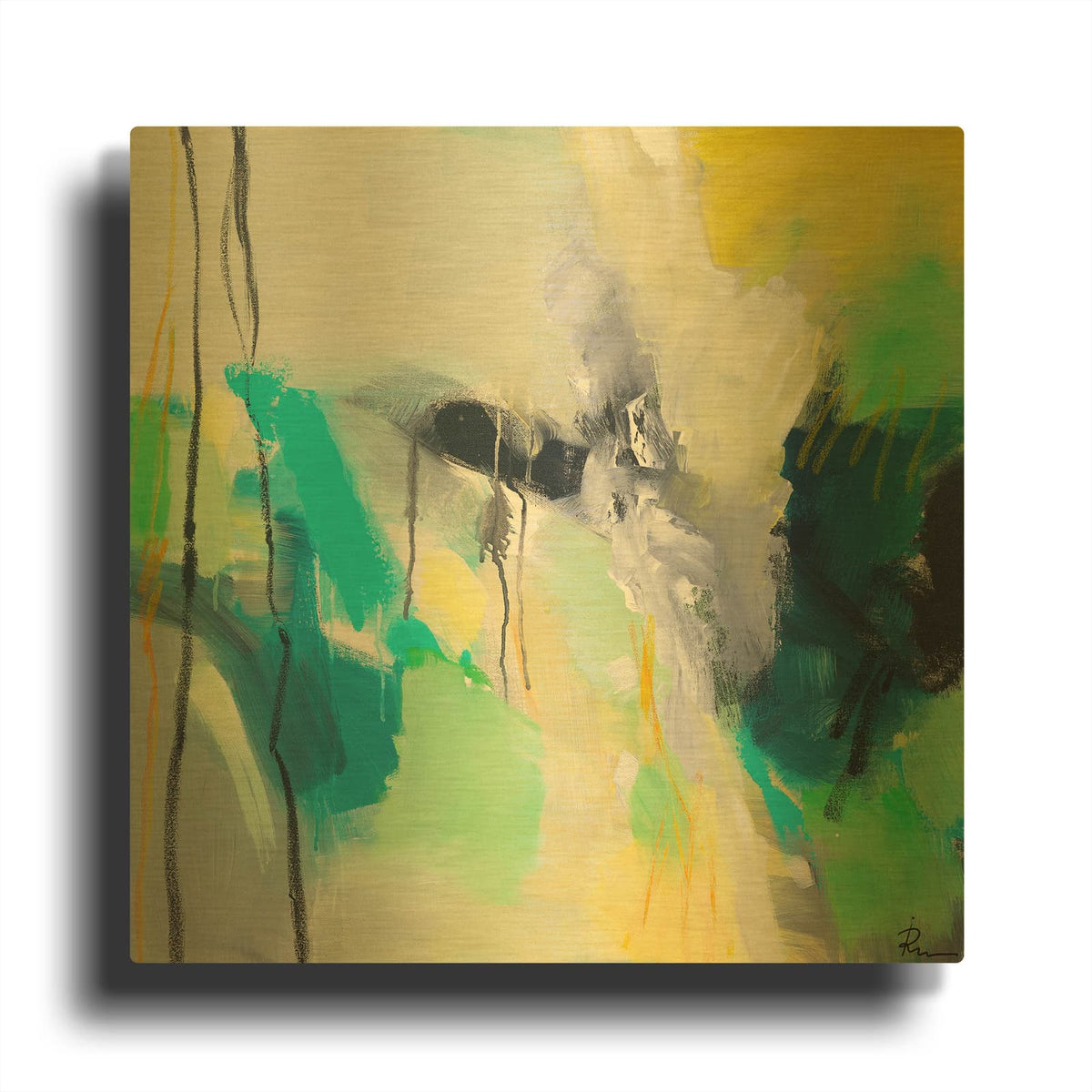 'Interpretation 4' By Ira Ivanova Gold Metal Wall Art