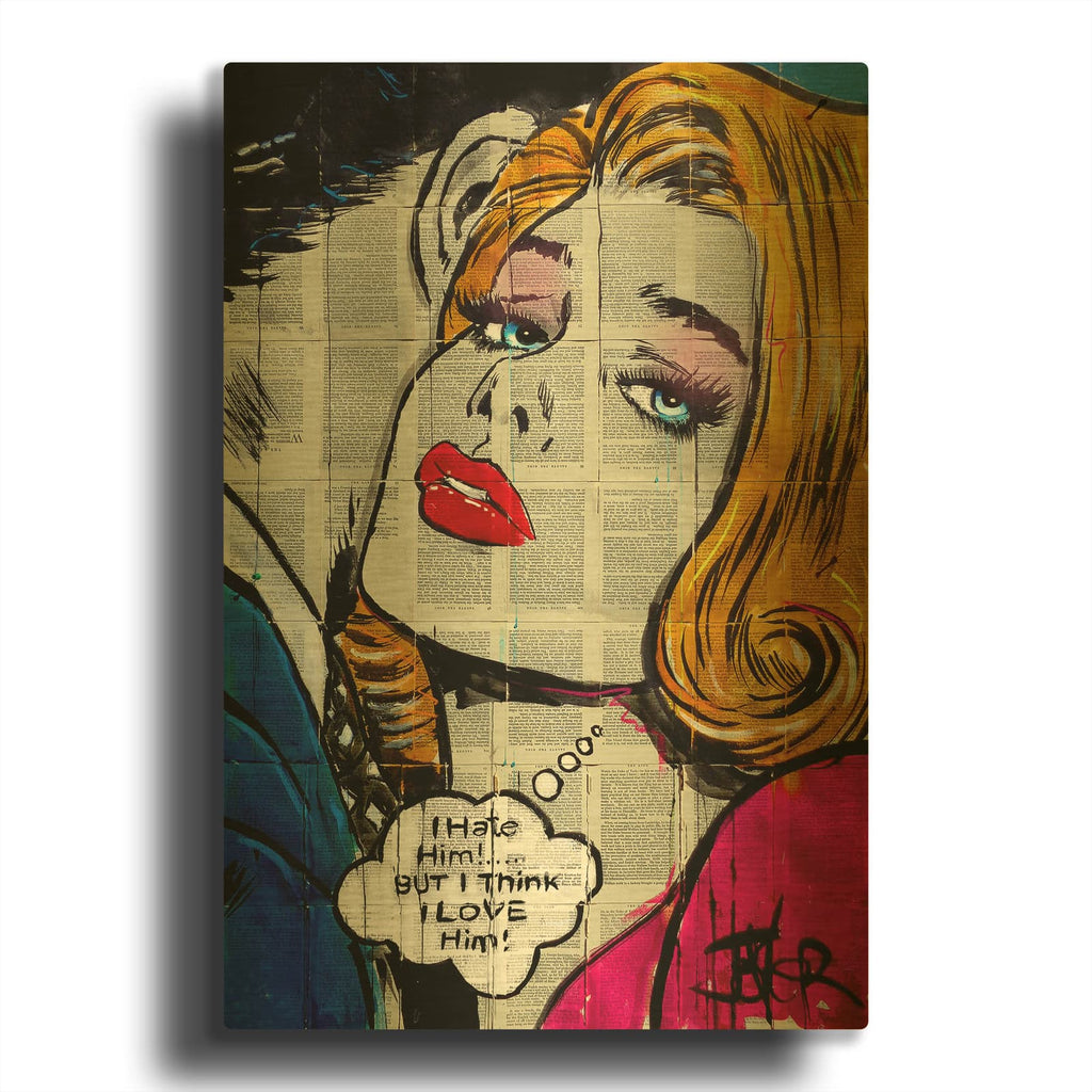 'Lovehatepop' By Loui Jover Gold Metal Wall Art