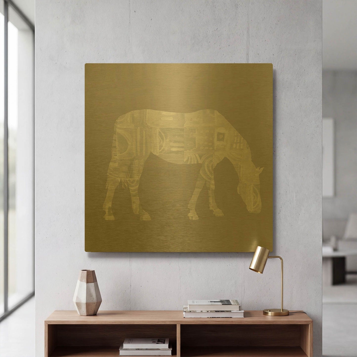 'LW3241' By Linda Woods Gold Metal Wall Art