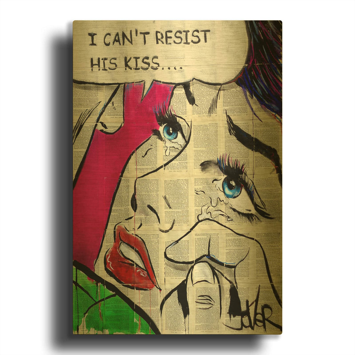 'I Cant Resist Pop' By Loui Jover Gold Metal Wall Art