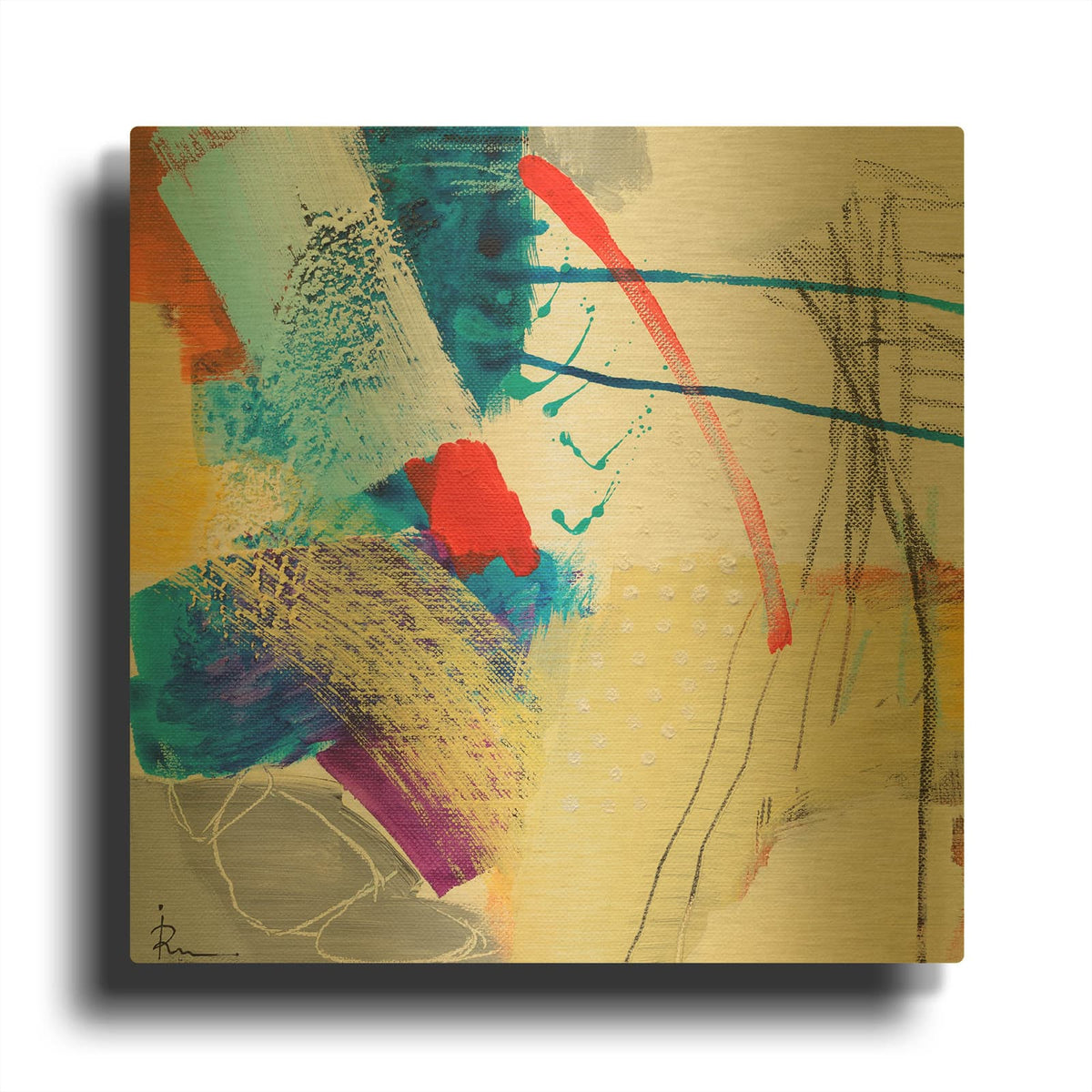 'Untitled 308' By Ira Ivanova Gold Metal Wall Art