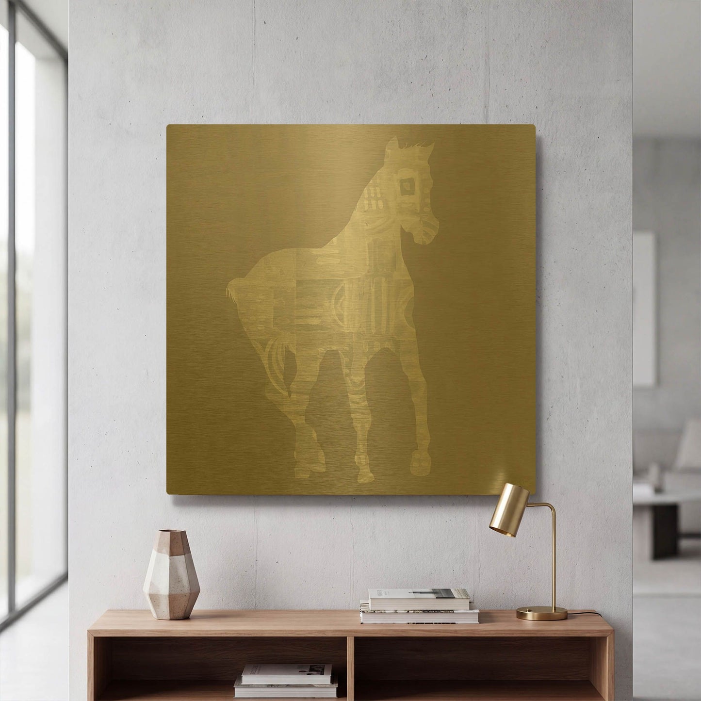 'LW3242' By Linda Woods Gold Metal Wall Art