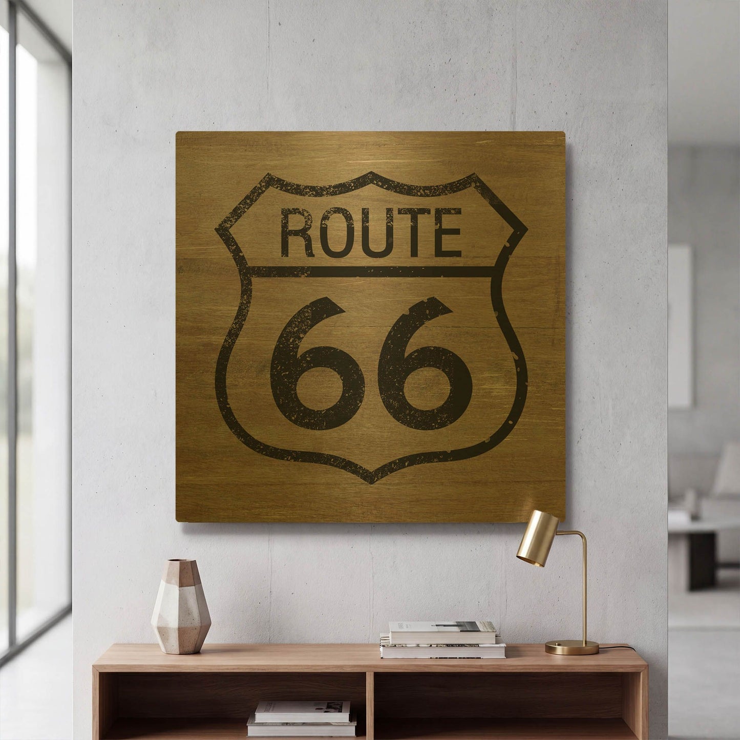 'LW3598' By Linda Woods Gold Metal Wall Art
