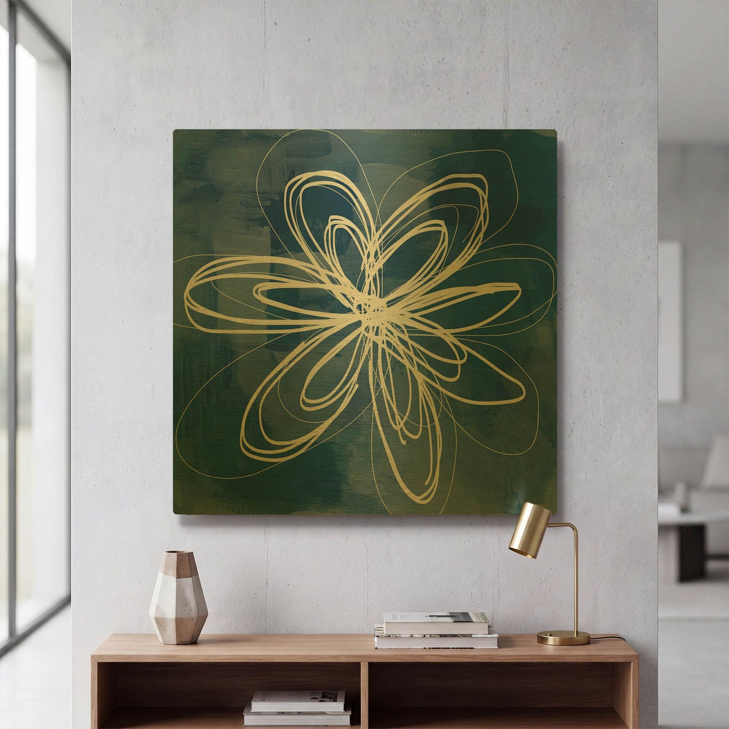 'LW3695' By Linda Woods Gold Metal Wall Art