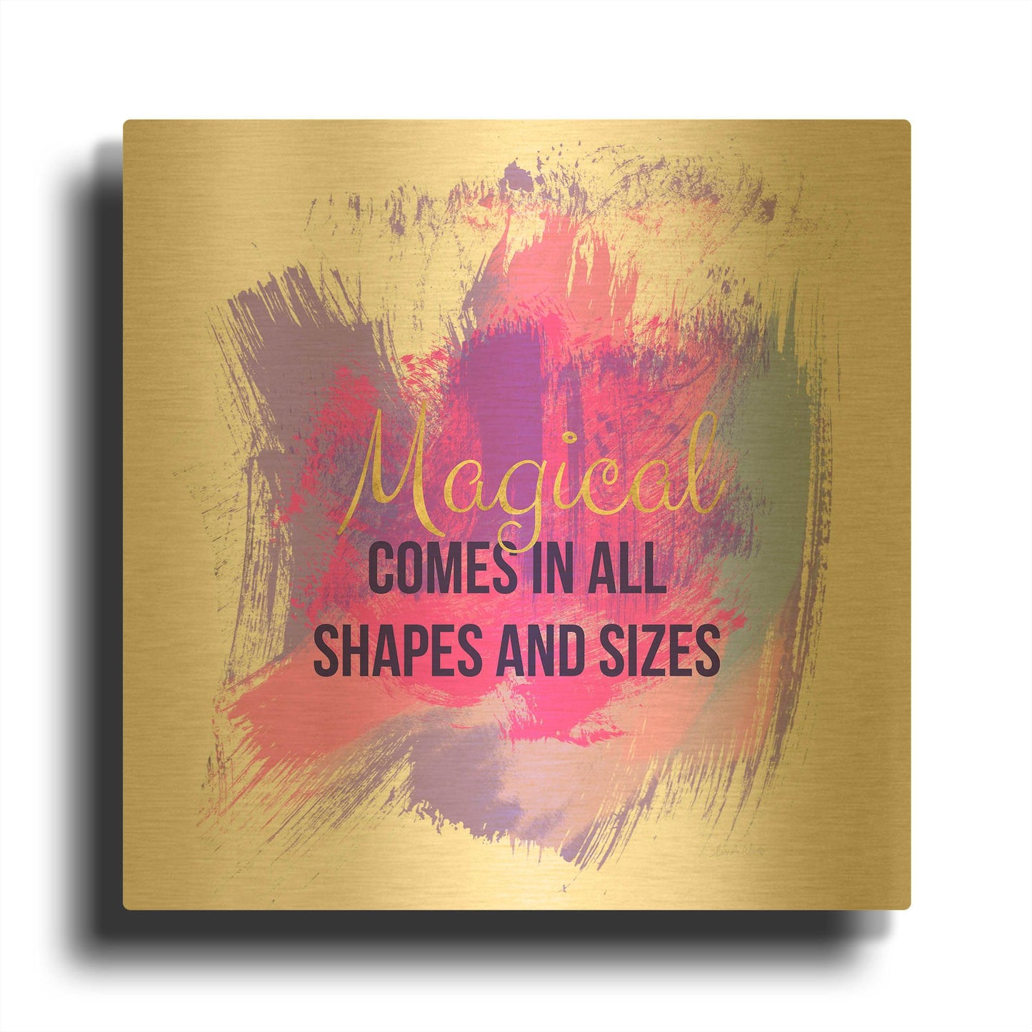 'LW3711' By Linda Woods Gold Metal Wall Art