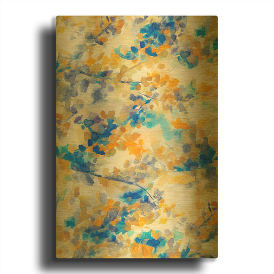 'Canopy Blue' By Jacqueline Maldonado Gold Metal Wall Art