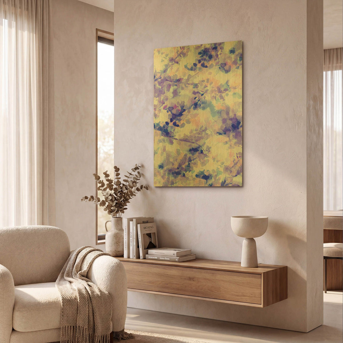 'Canopy Purple' By Jacqueline Maldonado Gold Metal Wall Art