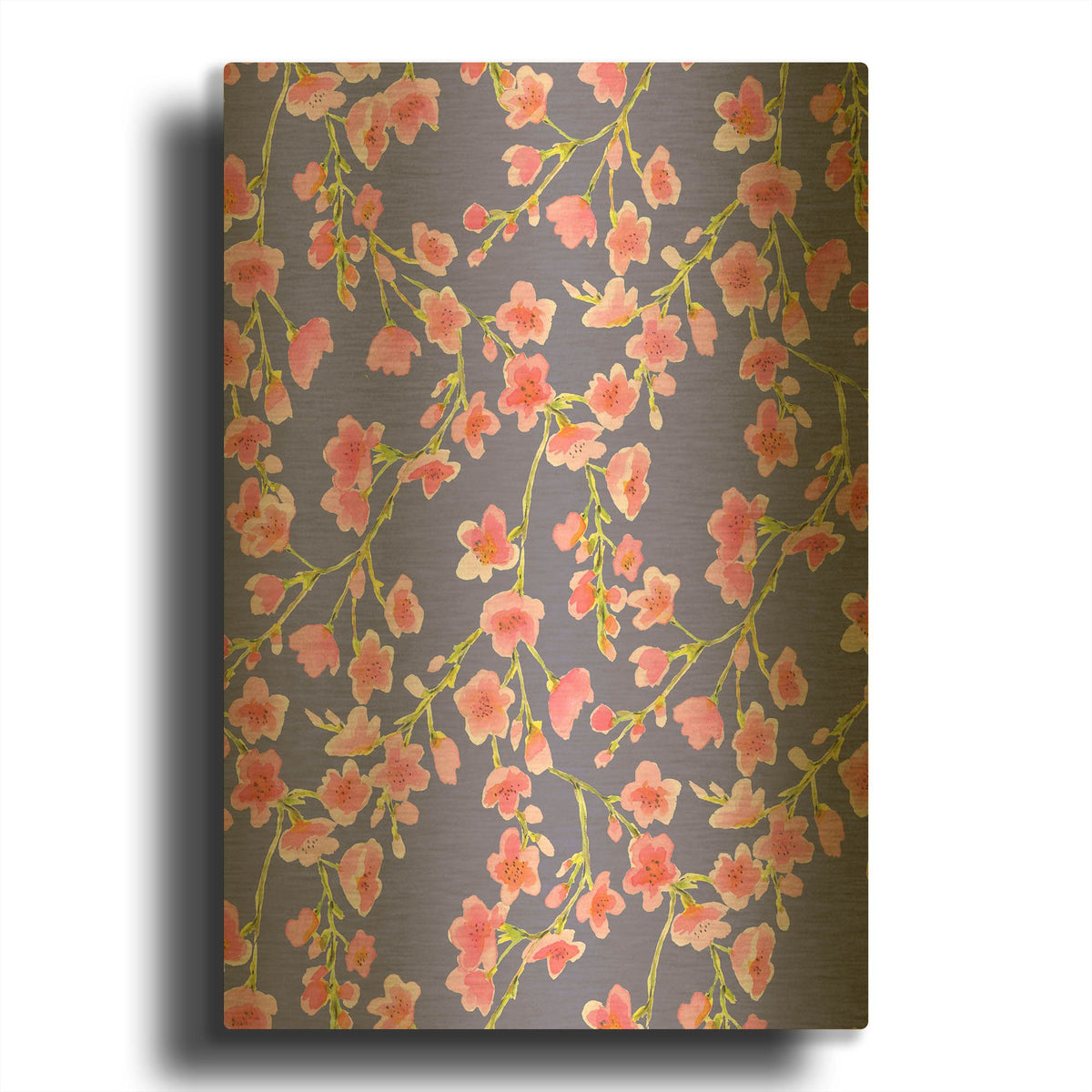 'Cherry Blossom Blue' By Jacqueline Maldonado Gold Metal Wall Art