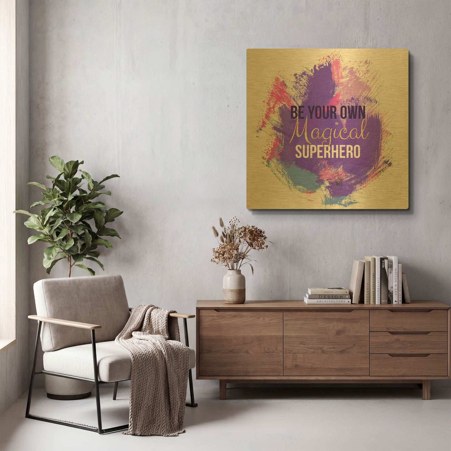 'LW3712' By Linda Woods Gold Metal Wall Art