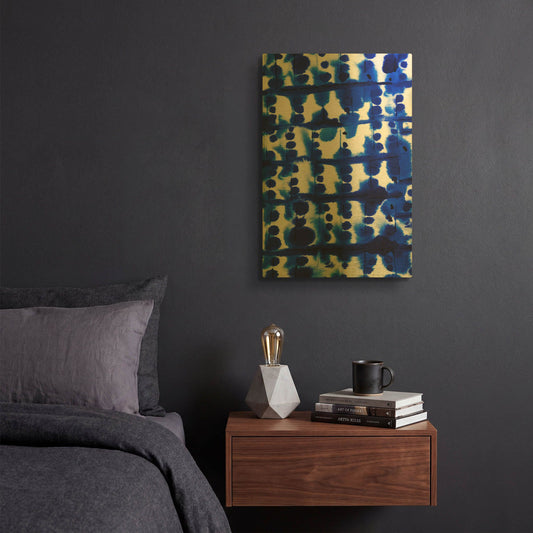 'Parallel Electric Blue' By Jacqueline Maldonado Gold Metal Wall Art