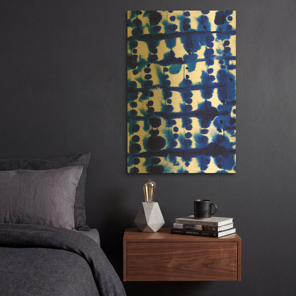 'Parallel Electric Blue' By Jacqueline Maldonado Gold Metal Wall Art