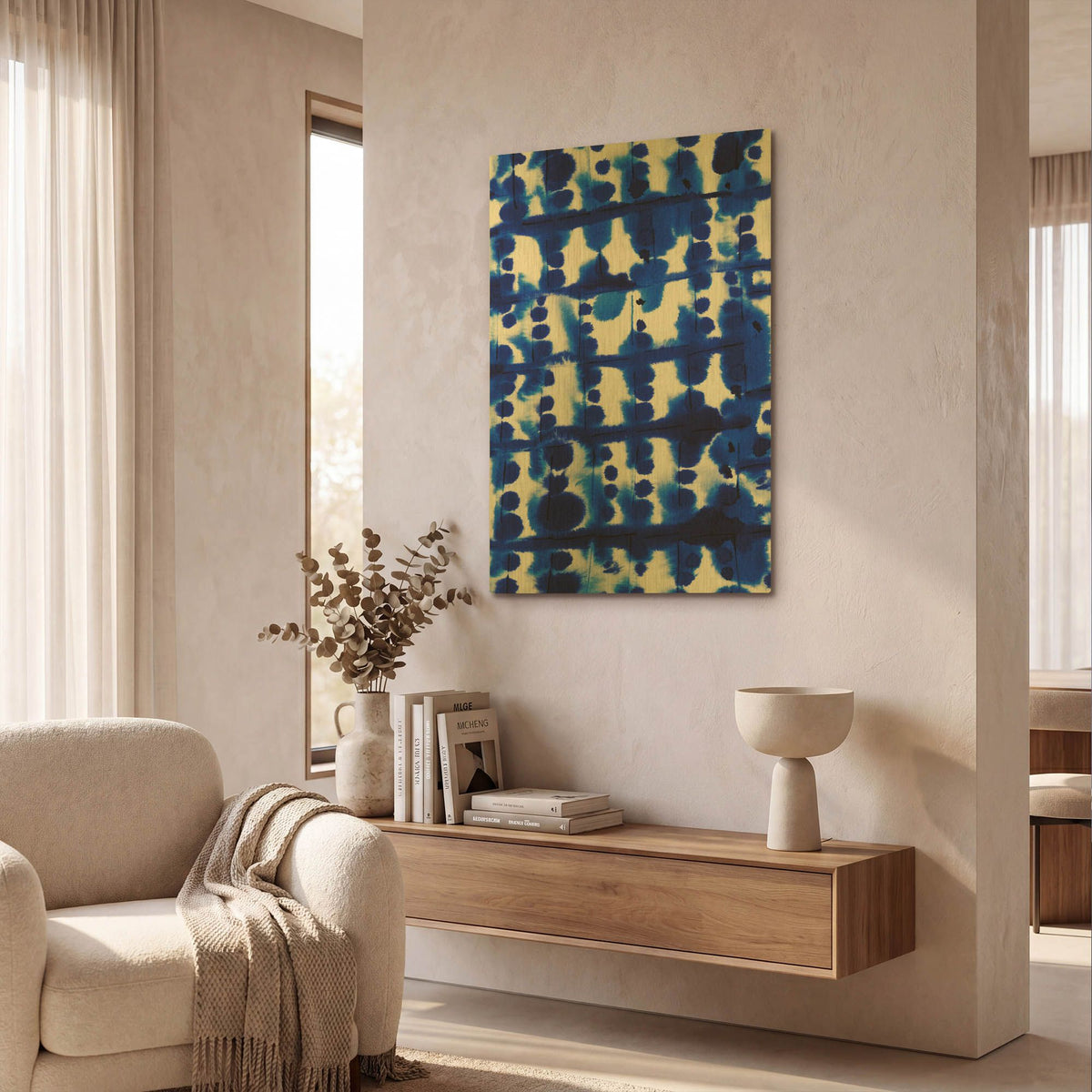 'Parallel Electric Blue' By Jacqueline Maldonado Gold Metal Wall Art