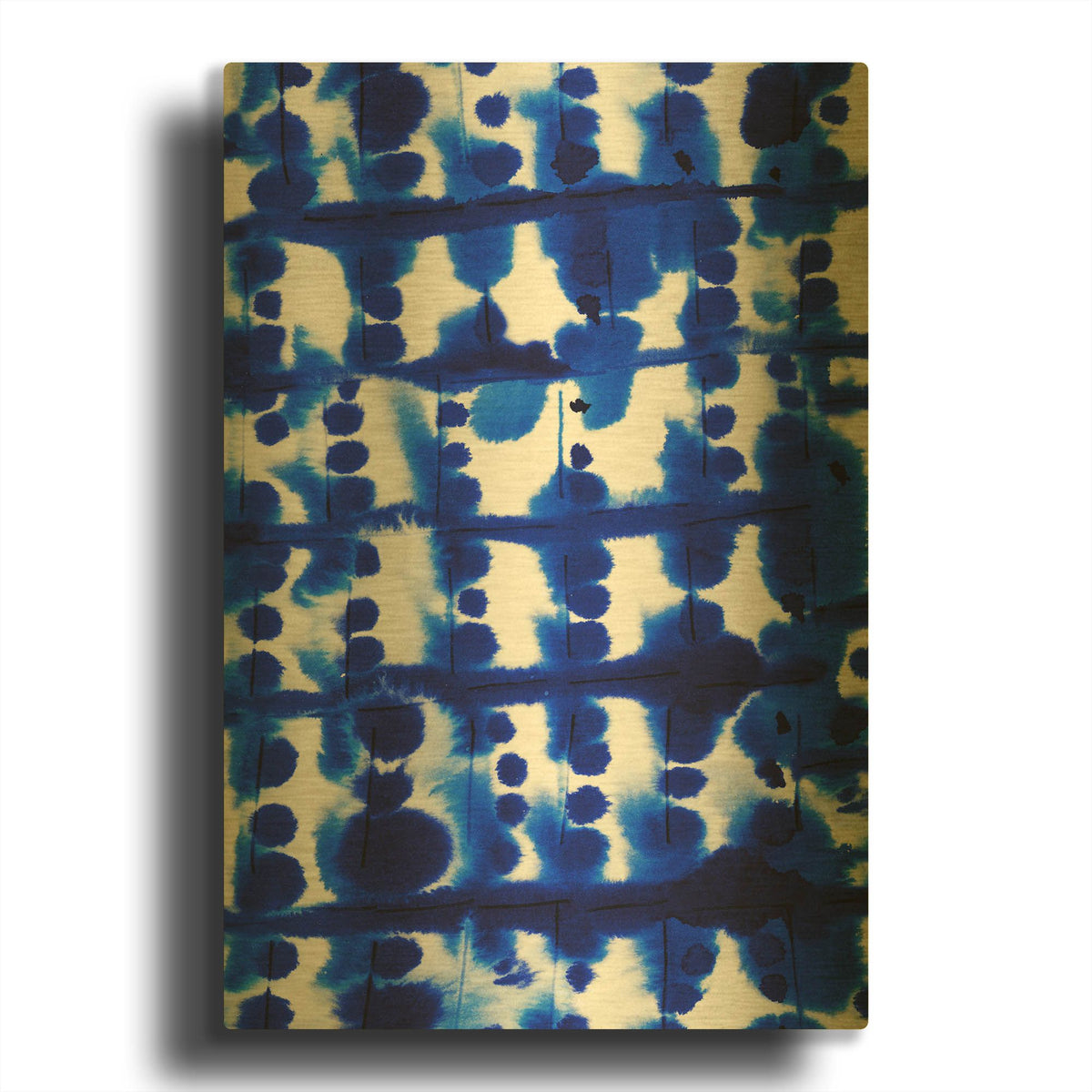 'Parallel Electric Blue' By Jacqueline Maldonado Gold Metal Wall Art