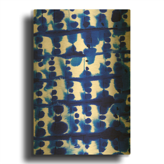 'Parallel Electric Blue' By Jacqueline Maldonado Gold Metal Wall Art