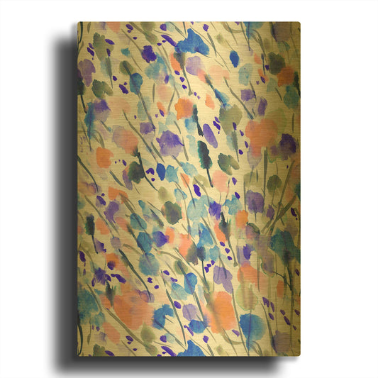 'Wild Nature Blue' By Jacqueline Maldonado Gold Metal Wall Art