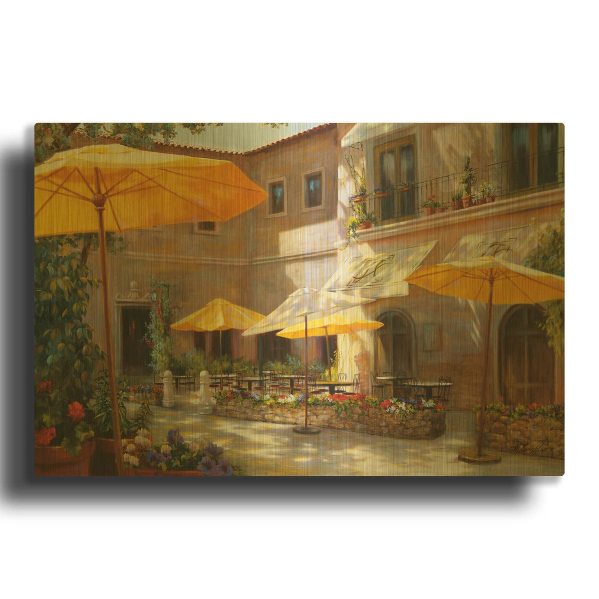 'Closed On Monday' By Jan McLaughlin Gold Metal Wall Art