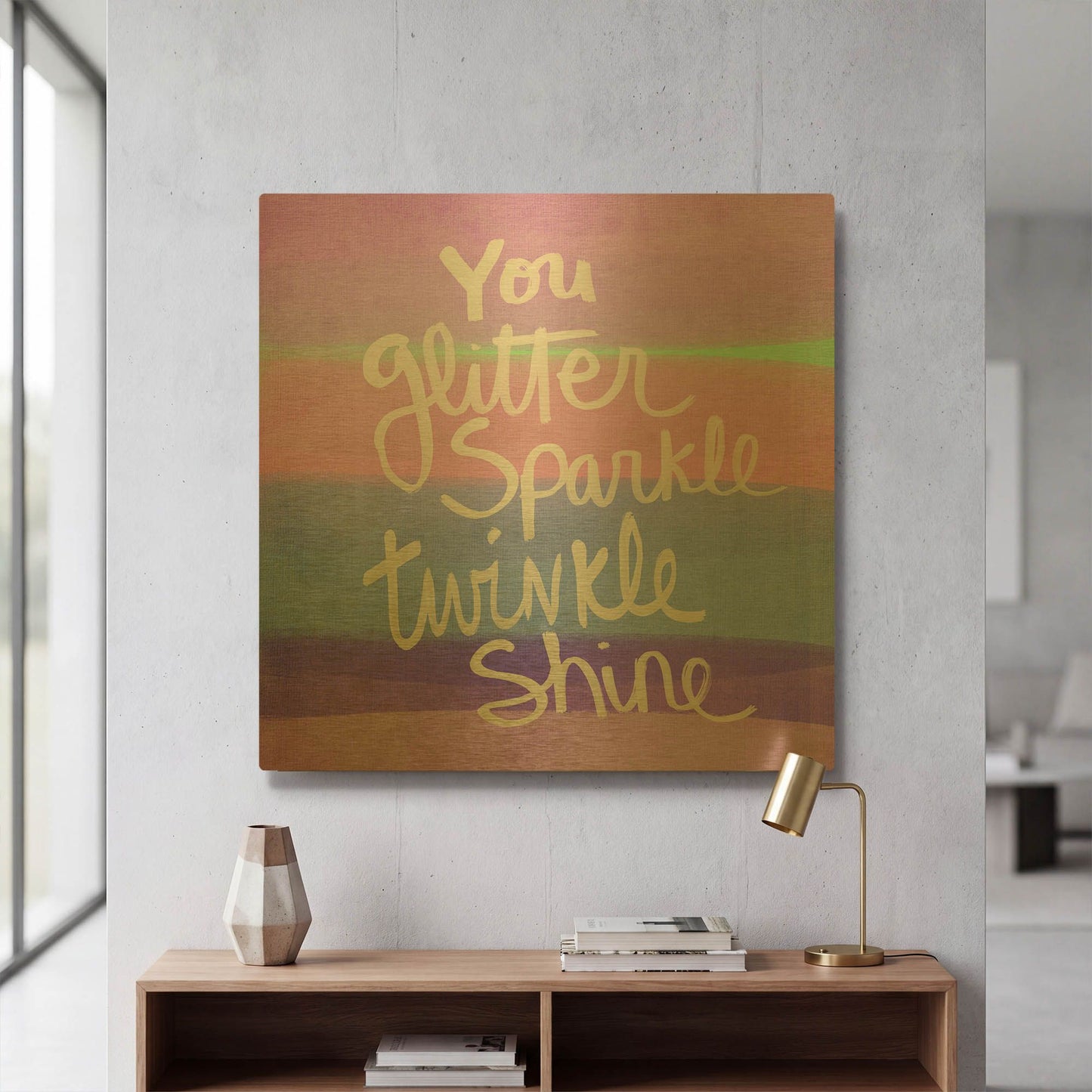 'LW3714' By Linda Woods Gold Metal Wall Art