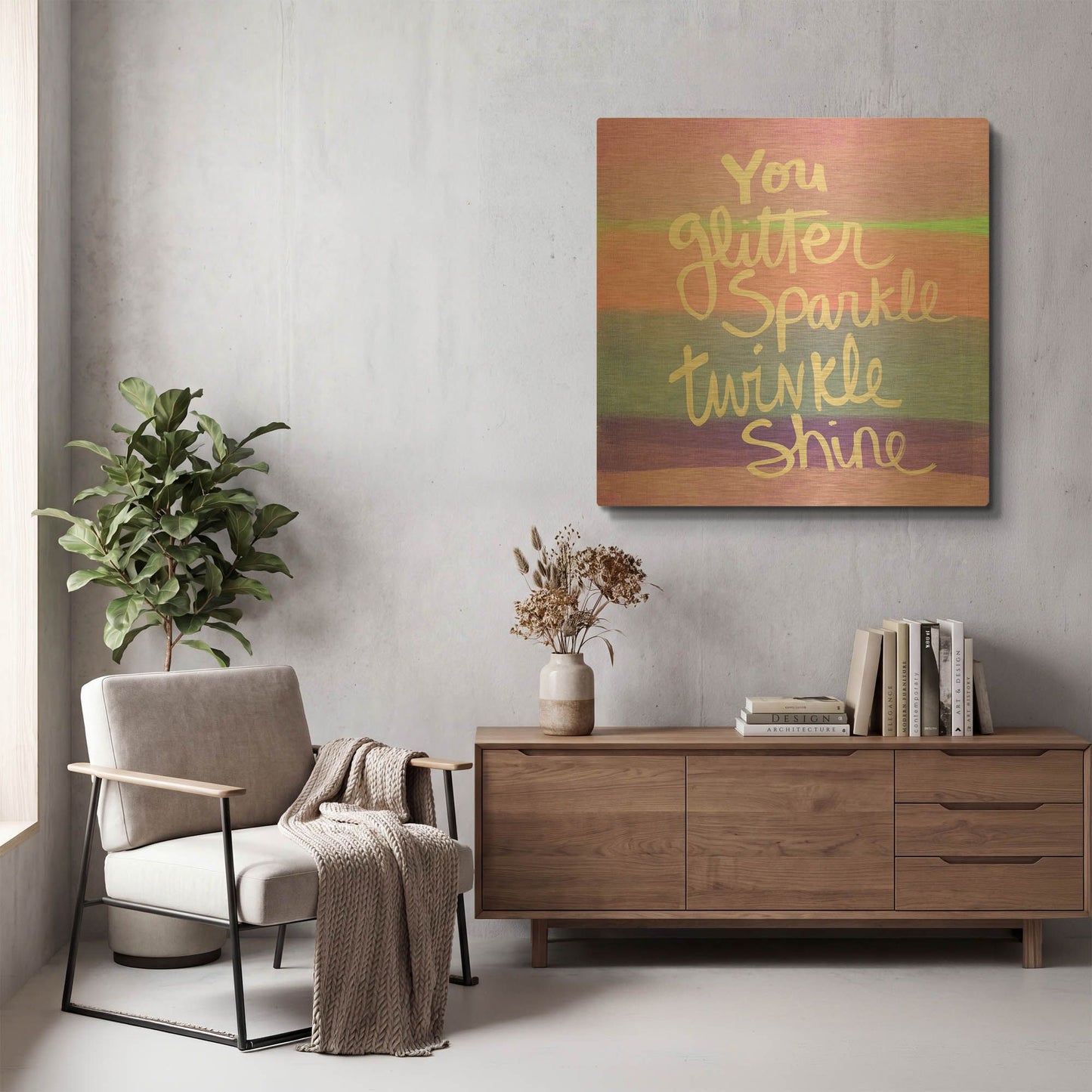 'LW3714' By Linda Woods Gold Metal Wall Art