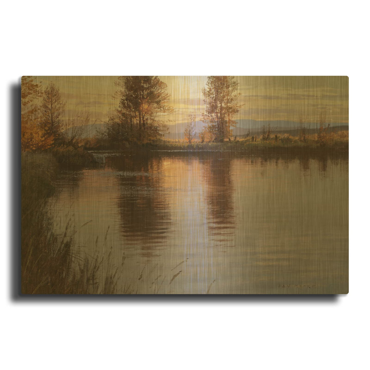 'Just Before Nightfall' By Jay Moore Gold Metal Wall Art