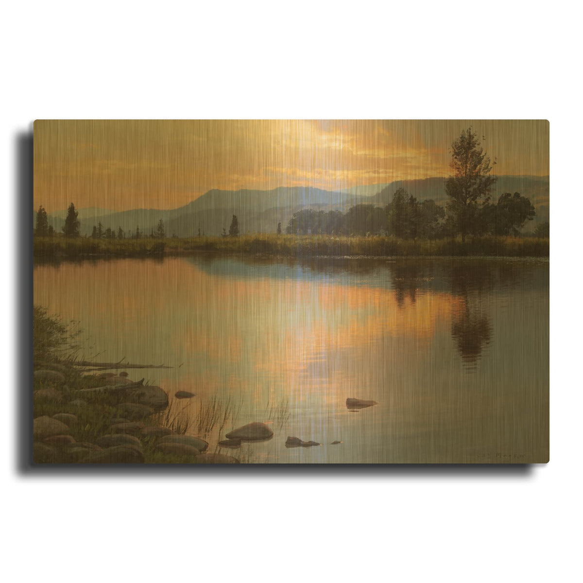 'Tranquil Evening' By Jay Moore Gold Metal Wall Art