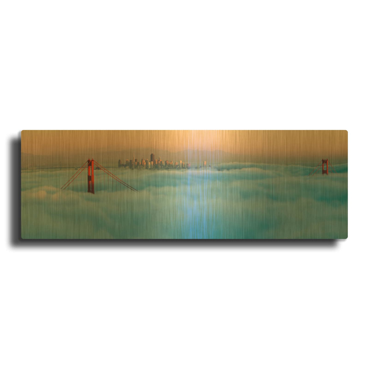 'Foggy City' By Jeffrey Murray Gold Metal Wall Art