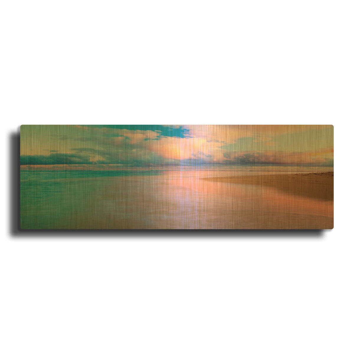 'Haena Beach' By Jeffrey Murray Gold Metal Wall Art