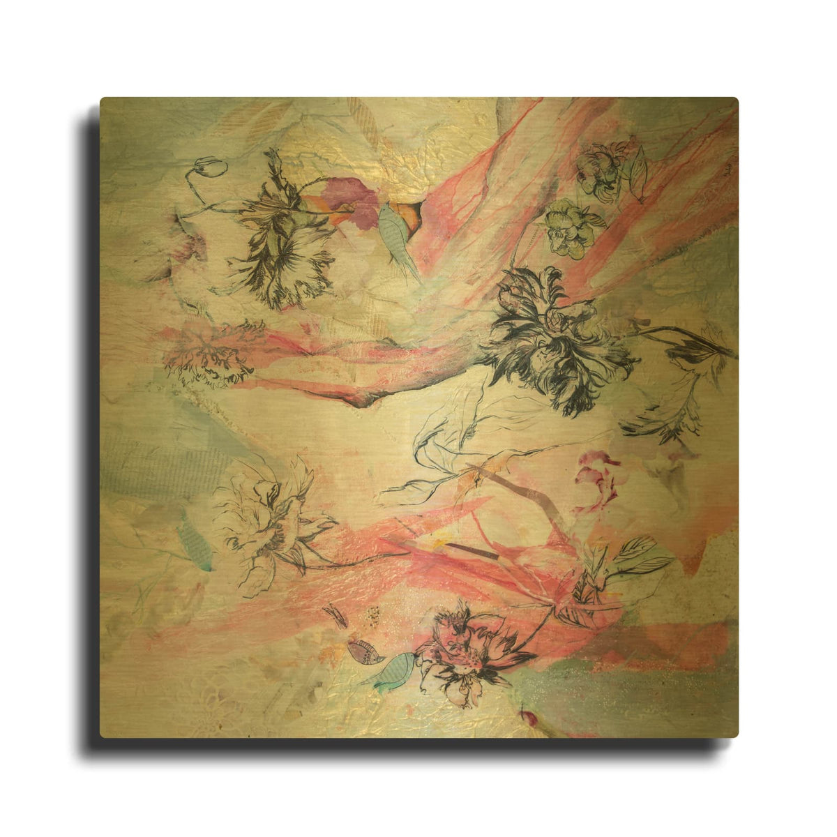 'And The Birds Are Singing' By Julia Hacker Gold Metal Wall Art