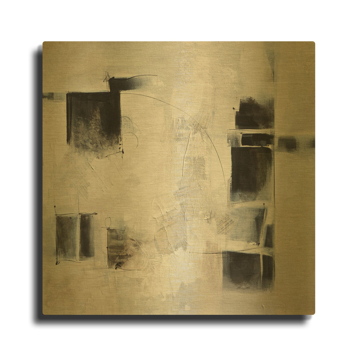 'Black And White And In Between' By Karen Hale Gold Metal Wall Art