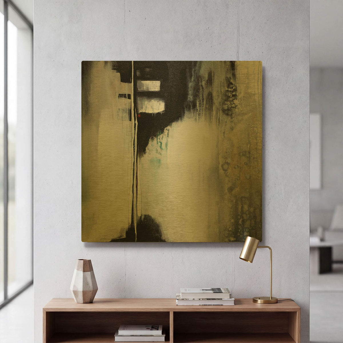 'Black And White Drama' By Karen Hale Gold Metal Wall Art