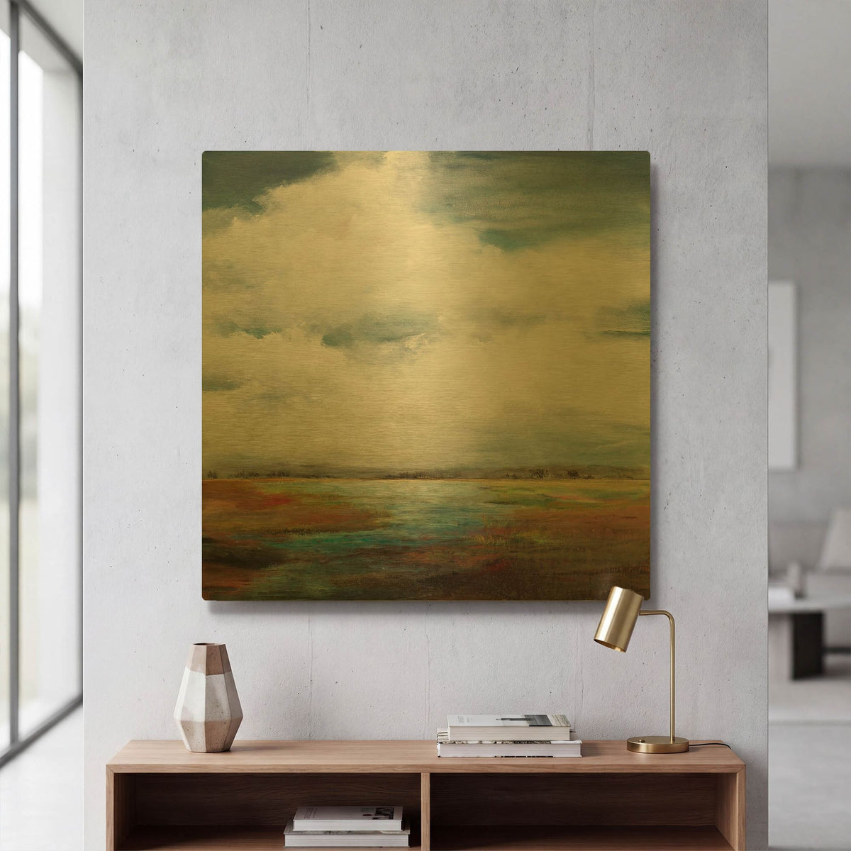 'Can' By Karen Hale Gold Metal Wall Art