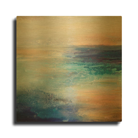'Coastal Living' By Karen Hale Gold Metal Wall Art