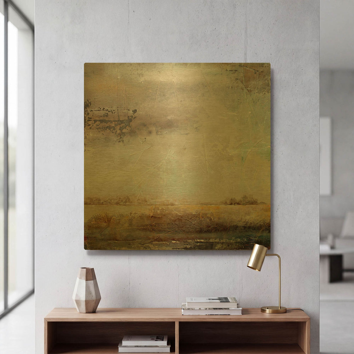 'Contemporary Experience' By Karen Hale Gold Metal Wall Art
