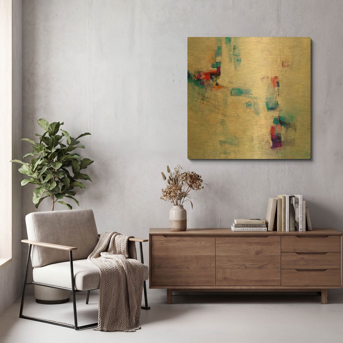 'Conversation' By Karen Hale Gold Metal Wall Art