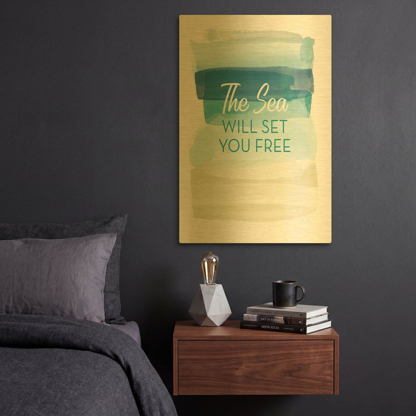 'LW3759' By Linda Woods Gold Metal Wall Art