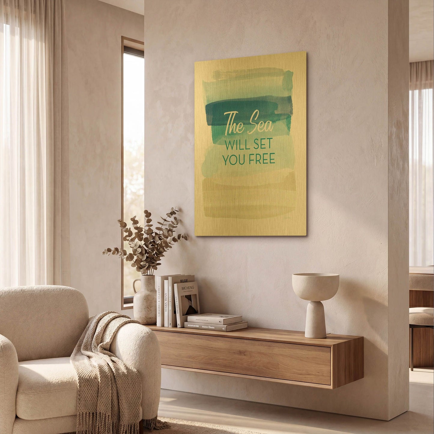 'LW3759' By Linda Woods Gold Metal Wall Art